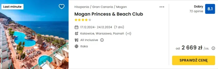 oferta hotelu Mogan Princesss&Beach Club ceny