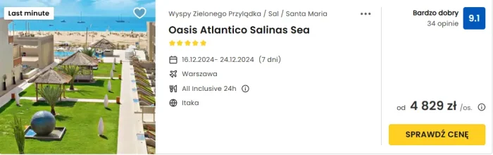 oferta hotelu Oasis Atlantico Salinas Sea ceny