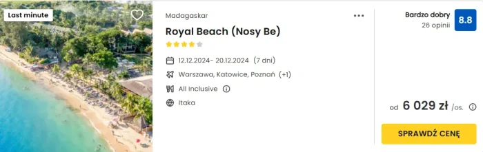 oferta hotelu Royal Beach na Madagaskarze ceny