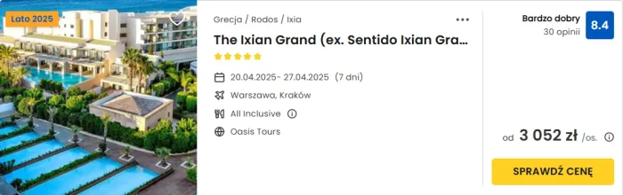 oferta hotelu The Ixian Grand na Rodos ceny