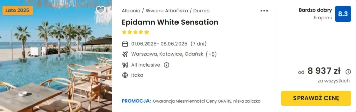 oferta hotelu Epidamn White Sensation