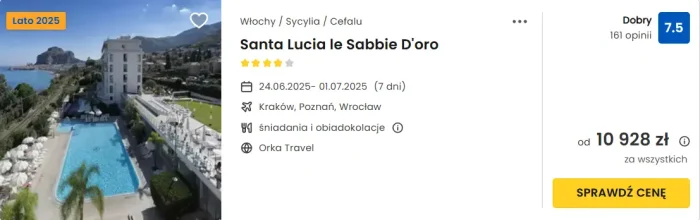 Oferta hotelu Santa Lucia le Sabbie Doro ceny