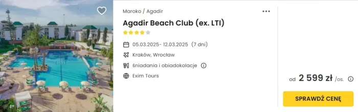 oferta hotelu Agadir Beach Club w Maroko ceny