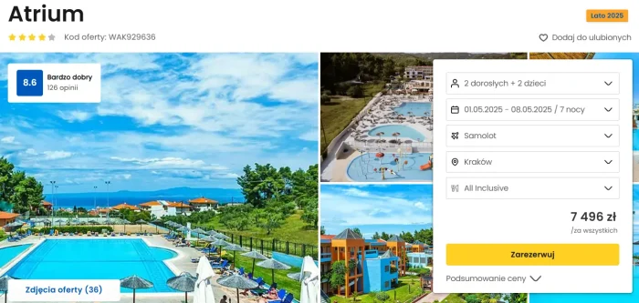 oferta hotelu Atrium na Chalkidiki ceny