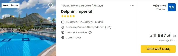 oferta hotelu Delphin Imperial w Turcji ceny