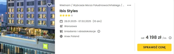 oferta hotelu Ibis Styles w Wietnamie ceny