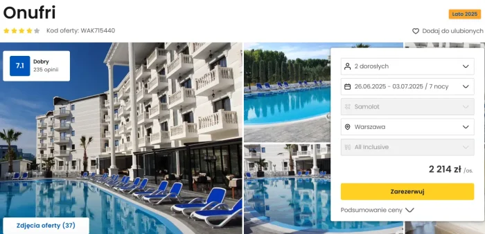 oferta hotelu Onufri w Albanii ceny