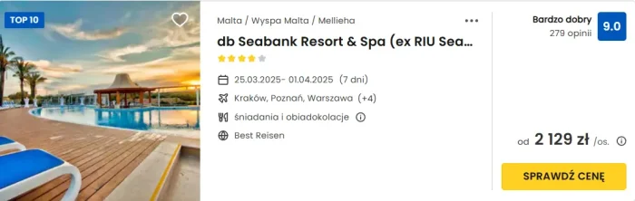 oferta hotelu db Seabank Resort&Spa ceny