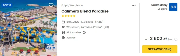 Oferta Calimera Blend Paradise w Egipcie ceny