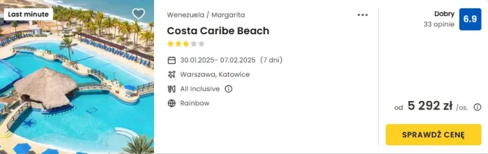 oferta hotelu Costa Caribe Beach w Wenezueli ceny