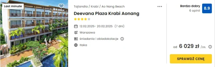 oferta hotelu Deevana Plaza Krabi Aonang w Tajlandii ceny