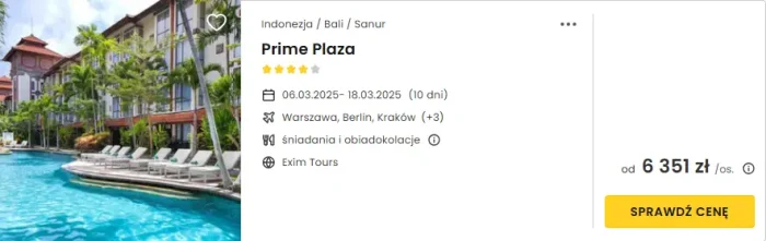 oferta hotelu Prime Plaza na Bali ceny