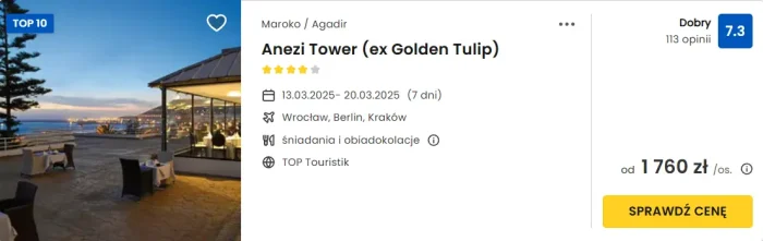 oferta hotelu Anezi Tower w Maroko ceny