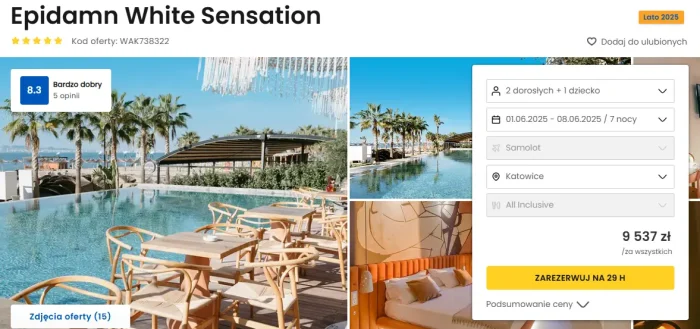 oferta hotelu Epidamn White Sensation