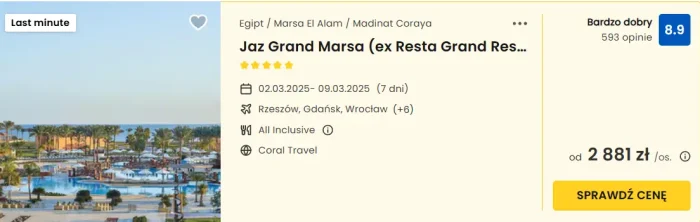 oferta hotelu Jaz Grand Mara w Egipcie ceny