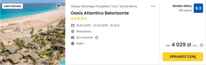 oferta hotelu Oasis Atlantico Belorizonte ceny