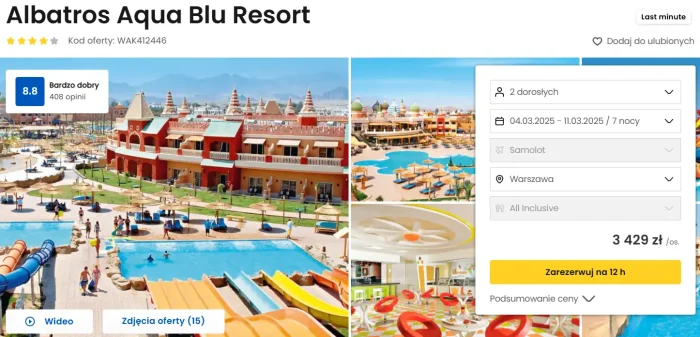 Oferta hotelu Albatros Aqua Blu Resort w Egipcie ceny