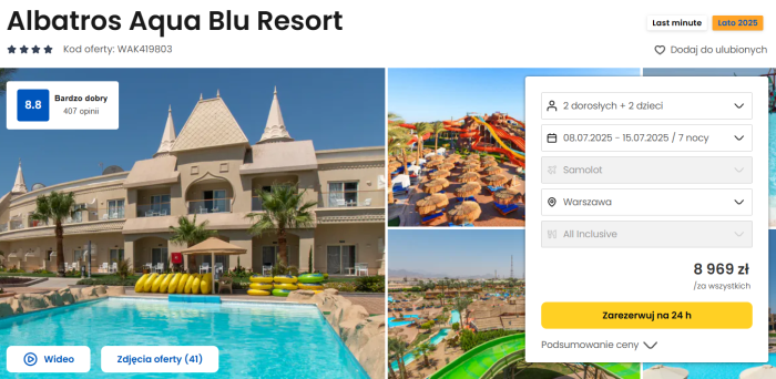 oferta hotelu Albatros Aqua Blu Resort w Egipcie ceny