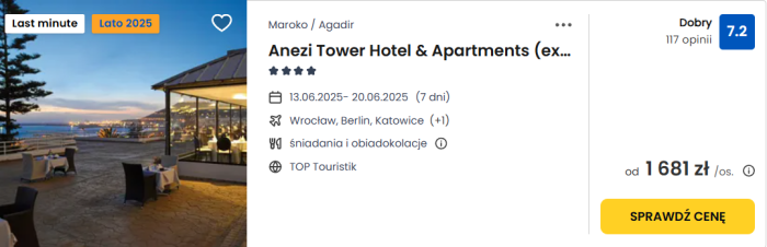oferta hotelu Anezi Tower Hotel w Maroko ceny