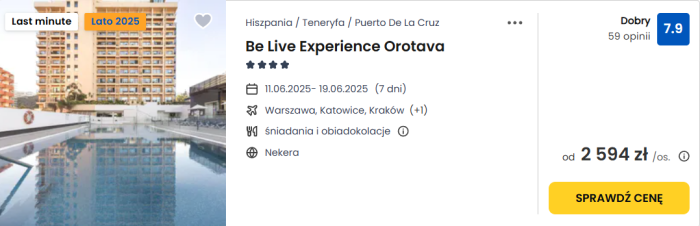 oferta hotelu Be Live Experience Orotava ceny