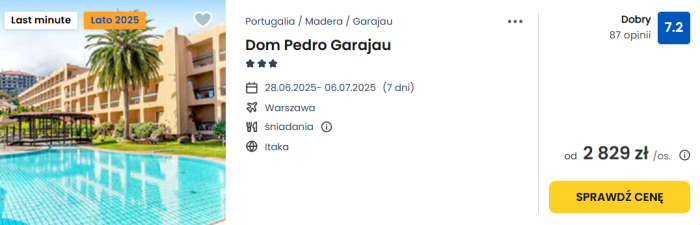 oferta hotelu Dom Pedro Garajau na Maderze ceny