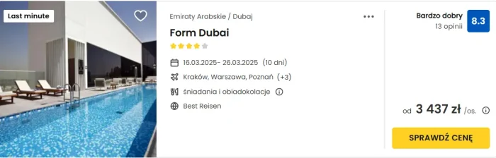 oferta hotelu Form Dubai ceny