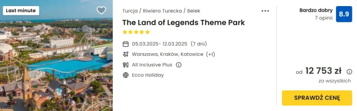 oferta hotelu The Land of Legend w Turcji opinie i ceny