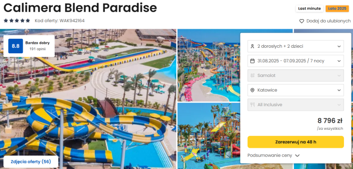 oferta hotelu Calimera Blend Paradise w Egipcie ceny