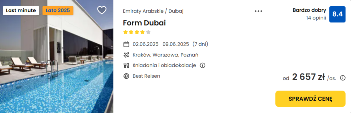 oferta hotelu Form Dubai ceny