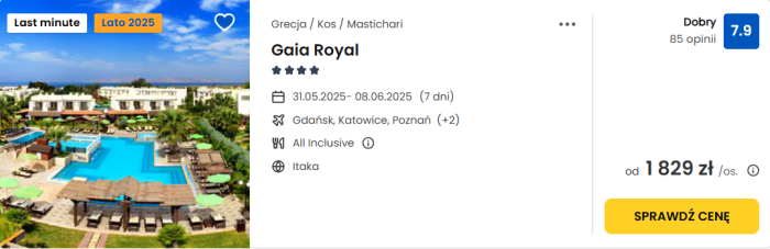 oferta hotelu Gaia Royal w Grecji ceny