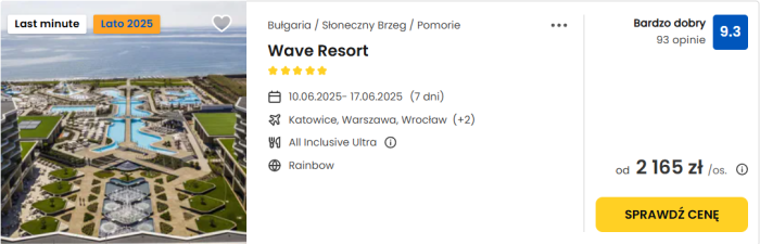 oferta hotelu Wave Resort w Bułgarii