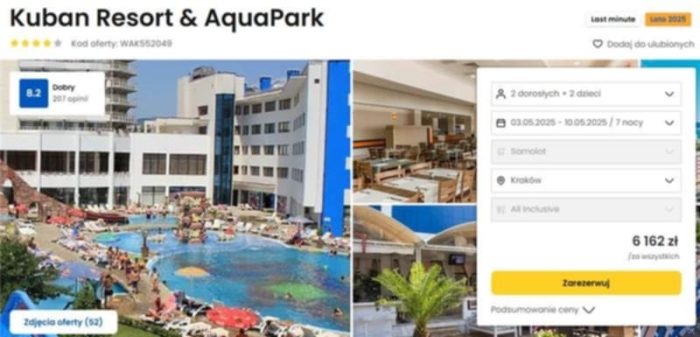 oferta hotelu Kuban Resort&AquaPark w Bułgarii ceny