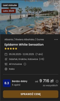 oferta hotelu Epidamn White Sensation