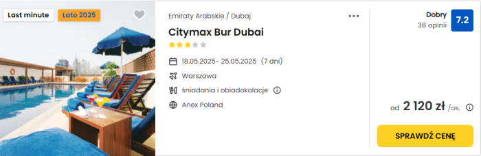 oferta hotelu Citymax Bur Dubai ceny
