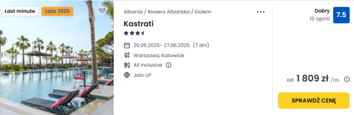 oferta hotelu Kastrati w Albanii ceny