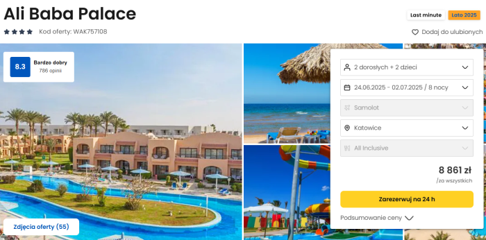 oferta hotelu Ali Baba Palace w Hurghadzie ceny