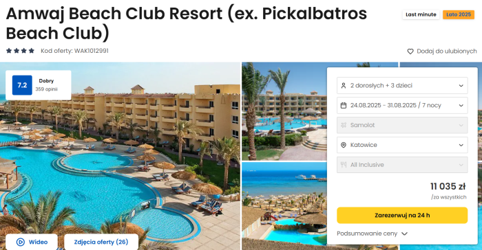 oferta hotelu Amwaj Beach Club Resort w Egipcie ceny