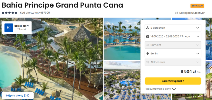 oferta hotelu Bahia Principe Grand Punta Cana w Dominikanie ceny
