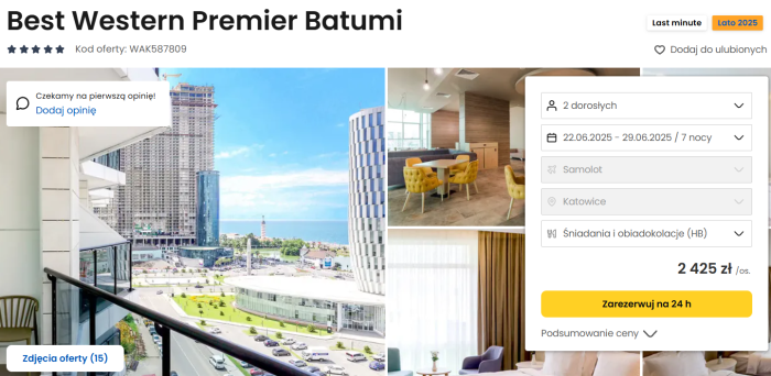oferta hotelu Best Western Premier Batumi w Gruzji ceny