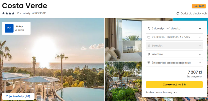 oferta hotelu Costa Verde na Sycylii ceny