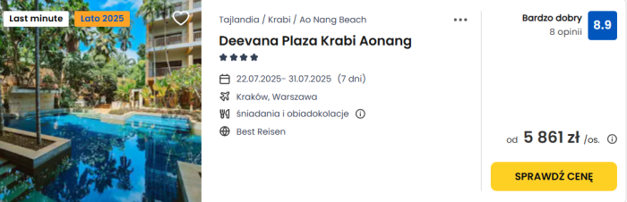 oferta hotelu Deevana Plaza Krabi Aonang w Tajlandii ceny