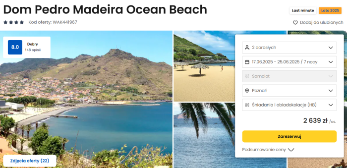 oferta hotelu Dom Pedro Madeira Ocean Beach na Maderze ceny
