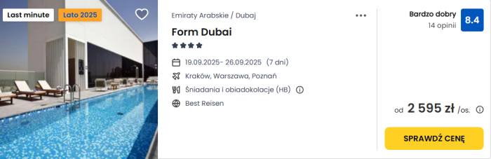oferta hotelu Form Dubai ceny