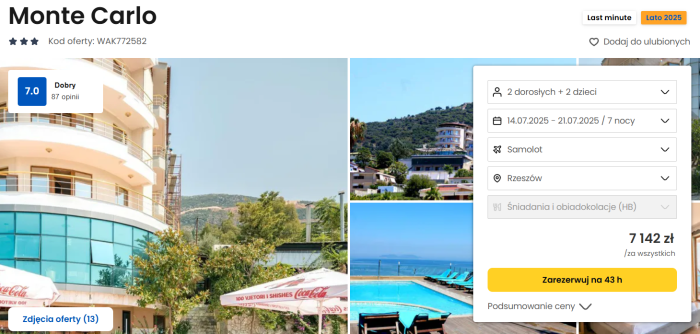 oferta hotelu Monte Carlo w Albanii ceny