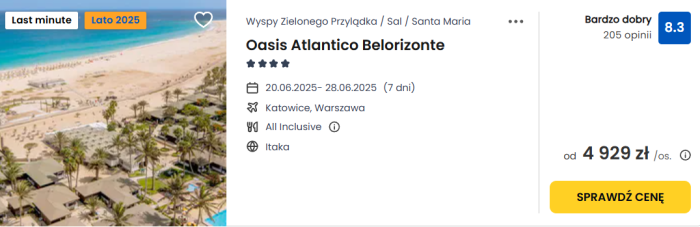 oferta hotelu Oasis Atlantico Belorizonte ceny