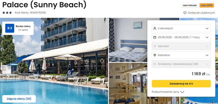 oferta hotelu Palace w Bułgarii ceny