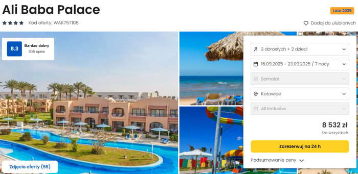 oferta hotelu Ali Baba Palace w Egipcie ceny