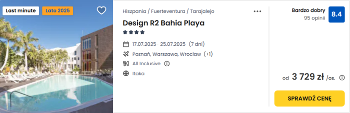 oferta hotelu Design R2 Bahia Playa na Fuerteventurze ceny