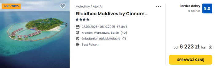 oferta hotelu Ellaidhoo Maldives by Cinnamon ceny