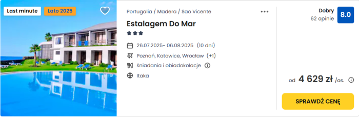 oferta hotelu Estalagem Do Mar na Maderze ceny